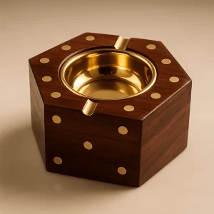 Brass Design Ashtray , Wooden Ashtray , Ashtray , Gorgeous Wooden Ashtray.