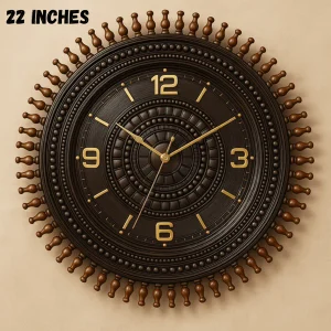 Handcrafted Wooden Round Wheel Ship Clock.... 22 inches