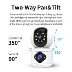 Security CCTV Camera Video Surveillance Indoor V380 PRO Smart PTZ Home Dual Lens Full Color Network IP Camera H.265 Support
