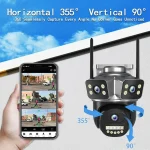 12MP 6K 3 Lens Smart Waterp roof Outdoor PTZ 360 IP Camera V380 Pro Wireless WiFi Surveil CCTV Security Network Camera